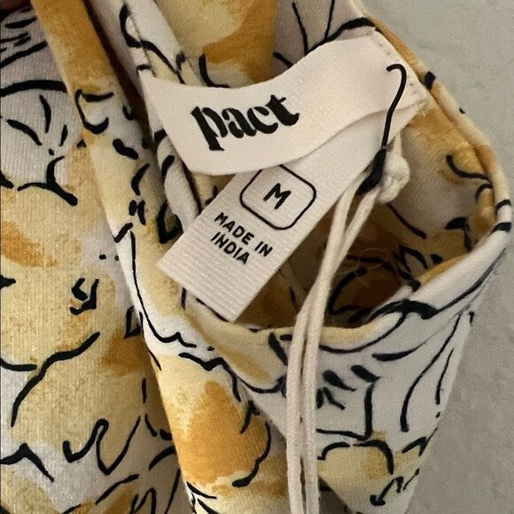 NWT Pact Reverie Floral Yellow Organic Cotton Tie Back Halter With Pockets in M - Picture 13 of 14